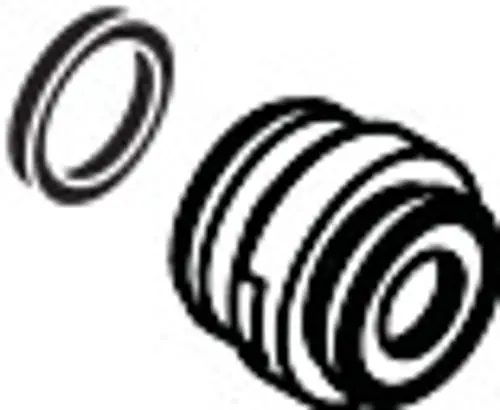 Bild eines Kugelgelenks von AXOR, bestehend aus einem zylindrischen Teil und einem zusätzlichen Rundring, in schlichtem Design.